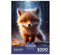 Adults 1000 Piece Jigsaw Puzzle Cute Fox in Forest Jigsaws for Adults Anti-Stress Toys Pattern Assembly for Is Ideal As A Gift 38x26cm/1000pcs
