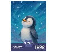 Adults 1000 Piece Jigsaw Puzzle Cute Penguin in Winter Snowfall Jigsaws for Adults Brain Teaser Game Difficult Hard Unique Gifts for Birthday And Christmas 38x26cm/1000pcs