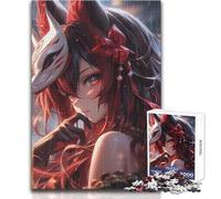 Adults 1000 Piece Jigsaw Puzzle Cute Samurai Warrior Girl Ideal for Cozy Downtime Fine Precision Die Cut Play Toy Size 38x26cm