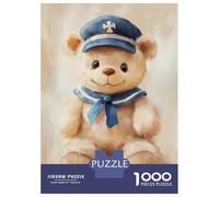 Adults 1000 Piece Jigsaw Puzzle Cute Teddy Bear Sailor Puzzles for Adults Fun Games Perfect Decoration Parent-child Interaction 52x38cm/1000pcs