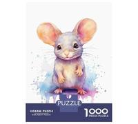 Adults 1000 Piece Jigsaw Puzzle Cute Watercolor Baby Rat Jigsaw Puzzle Brain Teaser Game Presents for Women Difficult And Challenge 70x50cm/1000pcs