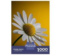 Adults 1000 Piece Jigsaw Puzzle Daisy with Water Droplets on Yellow Jigsaw Puzzle Brain Teaser Game Wall Art Unique Gifts for Birthday And Christmas 70x50cm/1000pcs
