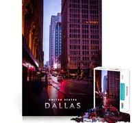 Adults 1000 Piece Jigsaw Puzzle Dallas Texas Premium Cut Play Brain Teasing Play Idle Fun Time Xmas Art Display (50x75cm)