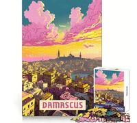Adults 1000 Piece Jigsaw Puzzle Damascus Premium Cut Fun Problem Solve Fun Chill Game Play Birthday Game Gift (38x26cm)