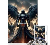 Adults 1000 Piece Jigsaw Puzzle Dark Angel Warrior Sword Jigsaw Puzzles for Adults Birthday Present Educational Challenge Family Fun & Game Night (50x75cm)