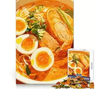 Adults 1000 Piece Jigsaw Puzzle Delicious Ramen Bowl Illustration Precise Edge Art Mind Challenge Toy Quiet Game Time Christmas Fun Gift (50x75cm)