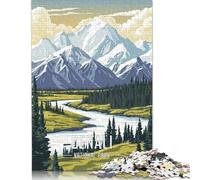 Adults 1000 Piece Jigsaw Puzzle Denali National Park Poster Puzzle Jigsaws for Adults Teenagers Teenager Man Woman Gift 38x26cm/1000pcs