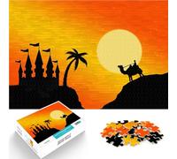 Adults 1000 Piece Jigsaw Puzzle Desert Castle Sunset Intellektuelles Spiel denn eignet sich ideal als Geschenk für die ganze Familie52x38cm