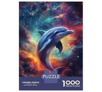 Adults 1000 Piece Jigsaw Puzzle Dolphin in Cosmos -6 Jigsaw Puzzle Brain Teaser Game Wall Art Unique Gifts for Birthday And Christmas 70x50cm/1000pcs