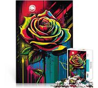Adults 1000 Piece Jigsaw Puzzle Doodle rose Interessante Stressreduzierung Jedes Stück ist einzigartig Anspruchsvolles Familienspiel52x38cm