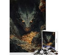 Adults 1000 Piece Jigsaw Puzzle Dragon Guarding Treasure Jigsaw Puzzles 1000 Relaxing Games Secret Santa Gifts Suitable for Couples (38x52cm)
