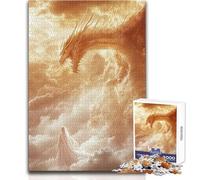Adults 1000 Piece Jigsaw Puzzle Dragon in The Clouds Ideal for Cozy Downtime Fine Precision Die Cut Play Toy Size 38x26cm