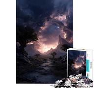 Adults 1000 Piece Jigsaw Puzzle Dramatic Landscape with Celestial Portal Practical Game Addictive Toys to Cultivate Patience Gifts Birthday Stress Reliever (Size 75x50cm)