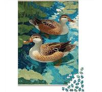 Adults 1000 Piece Jigsaw Puzzle Duck Pond Scene Art Print Jigsaws for Adults Fun Games Wall Decoration Unique Gifts for Birthday And Christmas 52x38cm/1000pcs