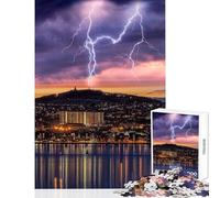 Adults 1000 Piece Jigsaw Puzzle Dundee City Lightning Puzzles for Teenagers Hand Speed Race Difficult And Challenge Learning Educational Toys (38x52cm)