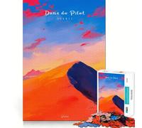 Adults 1000 Piece Jigsaw Puzzle Dune Du Pilat Sunset Premium Cut Play Brain Teasing Play Idle Fun Time Xmas Art Display (38x52cm)
