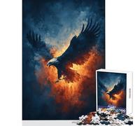 Adults 1000 Piece Jigsaw Puzzle Eagle in Flight with Fiery Aura Puzzle For Teenagers Precision Cutting Train Your Brain And Hands Learning Educational Toys (38x26cm)