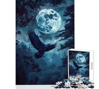 Adults 1000 Piece Jigsaw Puzzle Eagle in The Night Educational Toy Birthday Gift Impossible Game Improving Love between Couples Size 38x26cm