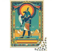 Adults 1000 Piece Jigsaw Puzzle Egyptian Anubis Poster Jigsaws for Adults Fun Games Wall Decoration Unique Gifts for Birthday And Christmas 52x38cm/1000pcs