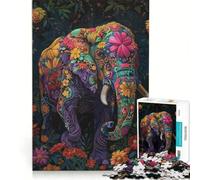 Adults 1000 Piece Jigsaw Puzzle Elephant Mandala Coloring, Family Game, Difficult And Challenge, Unique Birthday And Gifts 38x26cm