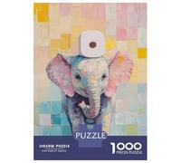 Adults 1000 Piece Jigsaw Puzzle Elephant with Toilet Paper(2) Jigsaws for Adults Brain Teaser Game But Fun And Humorous Difficult And Challenge 70x50cm/1000pcs