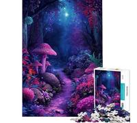 Adults 1000 Piece Jigsaw Puzzle Enchanted Forest Path with Mushrooms Jigsaws for Adults Fun Games Analysis And Logic Parent-child Interaction (Size 50x75cm)