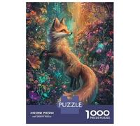 Adults 1000 Piece Jigsaw Puzzle Enchanted Fox in Bloom Jigsaws for Adults Relaxing Games Stress Reliever Parent-child Interaction 38x26cm/1000pcs