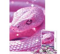Adults 1000 Piece Jigsaw Puzzle Enchanted Serpent︰ Glittering in Pink Light Jigsaw Puzzles for Adults Birthday Present Educational Challenge Family Fun & Game Night (38x52cm)