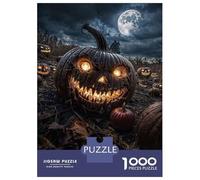 Adults 1000 Piece Jigsaw Puzzle Evil Pumpkin Halloween Jigsaws for Adults Brain Teaser Game But Fun And Humorous Difficult And Challenge 38x26cm/1000pcs