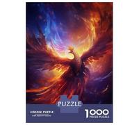Adults 1000 Piece Jigsaw Puzzle Fantasy Phoenix Bird Fire Jigsaws for Adults Brain Teaser Game Difficult Hard Unique Gifts for Birthday And Christmas 38x26cm/1000pcs