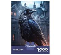 Adults 1000 Piece Jigsaw Puzzle Fantasy Raven Under Rain Jigsaws for Adults Brain Teaser Game Difficult Hard Unique Gifts for Birthday And Christmas 52x38cm/1000pcs