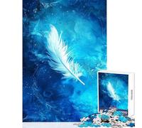 Adults 1000 Piece Jigsaw Puzzle Feather in The Ocean DIY Toys Gift For Birthdays for Educational Game Parent-child Interaction (Size 50x75cm)
