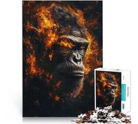 Adults 1000 Piece Jigsaw Puzzle Fiery Gorilla Portrait Familienspiel für und einzigartiges Herausforderungsspiel75x50cm