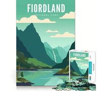 Adults 1000 Piece Jigsaw Puzzle Fiordland National Park Smooth Cut Art Smart Brain Activity Leisure Time Fun Xmas Decor Gift (38x26cm)