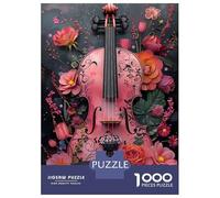 Adults 1000 Piece Jigsaw Puzzle Floral Violin Jigsaws for Adults Fun Games Wall Decoration Unique Gifts for Birthday And Christmas 52x38cm/1000pcs