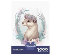 Adults 1000 Piece Jigsaw Puzzle Floral Watercolor Otter Puzzles for Adults Brain Teaser Game Perfect Decoration Birthday And Unique Gifts 70x50cm/1000pcs