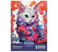 Adults 1000 Piece Jigsaw Puzzle Floral Whispers Cat Puzzles for Adults Fun Games Perfect Decoration Parent-child Interaction 38x26cm/1000pcs