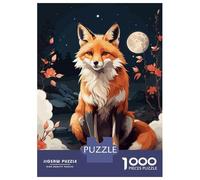 Adults 1000 Piece Jigsaw Puzzle FOX AND FLOWER Jigsaw Puzzle Brain Teaser Game Presents for Women Difficult And Challenge 38x26cm/1000pcs