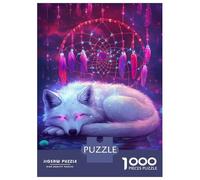 Adults 1000 Piece Jigsaw Puzzle Fox Dreams in Neon Jigsaws for Adults Brain Teaser Game But Fun And Humorous Difficult And Challenge 38x26cm/1000pcs