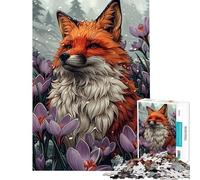 Adults 1000 Piece Jigsaw Puzzle Fox in Winter Bloom Help The Brain Exercise Family Activities Educational Games Suitable for Ages 14 And Up (38x26cm)