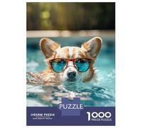 Adults 1000 Piece Jigsaw Puzzle Funny Cute Corgi Summer Puzzles for Adults Toy Wall Decor Difficult Hard Difficult And Challenge 70x50cm/1000pcs
