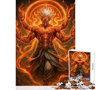 Adults 1000 Piece Jigsaw Puzzle Furious Fire God Multiple Arms Relaxing Games Tough Challenge Home Decoration Toys Decompressing Intellectual (38x52cm)