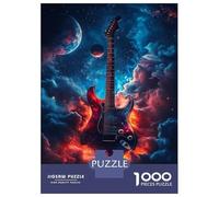 Adults 1000 Piece Jigsaw Puzzle Galactic Guitar Glow -3 Jigsaws for Adults Relaxing Games Stress Reliever Parent-child Interaction 70x50cm/1000pcs