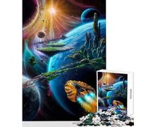 Adults 1000 Piece Jigsaw Puzzle Galactic Voyage Awaits Toy Wall Decor Secret Santa Gifts Relaxing Games with Fully Interlocking Randomly Shaped Pieces Size 38x26cm
