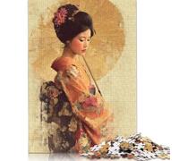 Adults 1000 Piece Jigsaw Puzzle Geisha with Umbrella Painting Puzzle Jigsaws for Adults Teenagers Teenager Man Woman Gift 1000pcs (75x50cm)