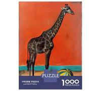 Adults 1000 Piece Jigsaw Puzzle Giraffe And Ball Minimalist Jigsaw for Adults Brain Teaser Game Staycation Kill Time Parent-child Interaction 38x26cm/1000pcs