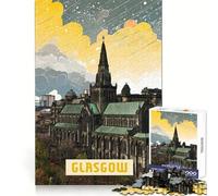 Adults 1000 Piece Jigsaw Puzzle Glasgow Premium Cut Fun Problem Solve Fun Chill Game Play Birthday Game Gift (38x26cm)