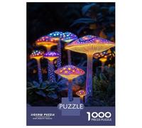 Adults 1000 Piece Jigsaw Puzzle Glowing Mushroom Forest Jigsaw Puzzle Brain Teaser Game Wall Art Unique Gifts for Birthday And Christmas 38x26cm/1000pcs