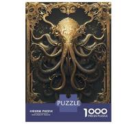 Adults 1000 Piece Jigsaw Puzzle Golden Cthulhu Art Deco Jigsaws for Adults Anti-Stress Toys Pattern Assembly for Is Ideal As A Gift 52x38cm/1000pcs