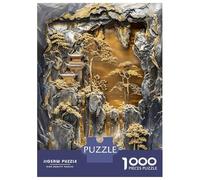 Adults 1000 Piece Jigsaw Puzzle Golden Lotus Zen Garden Jigsaws for Adults Anti-Stress Toys Pattern Assembly for Is Ideal As A Gift 70x50cm/1000pcs